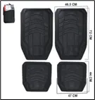 ALFOMBRA DE CAUCHO NEGRA 4PZAS/SET (LF-5065-N)