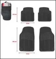 ALFOMBRA PVC NEGRO 4PZA SET (LF-16027)