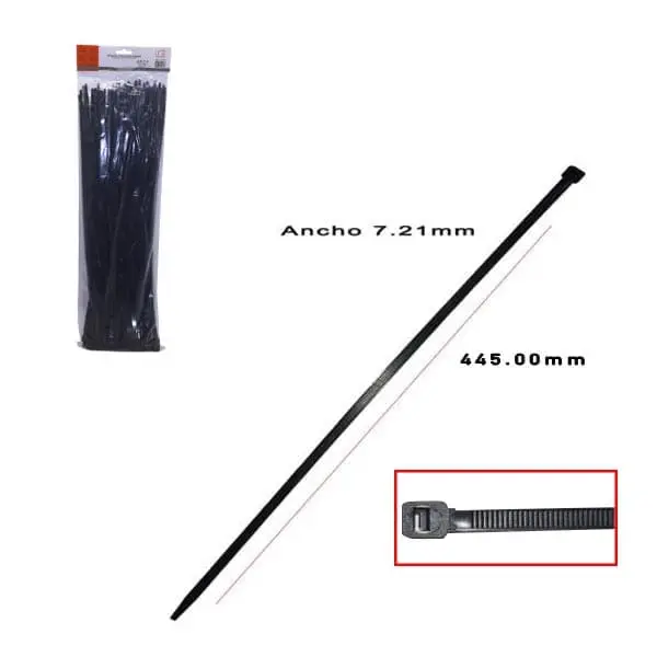 GRAPAS PLASTICAS NEGRA 7.21X445MM 100PZAS/SET (LF-3315 )
