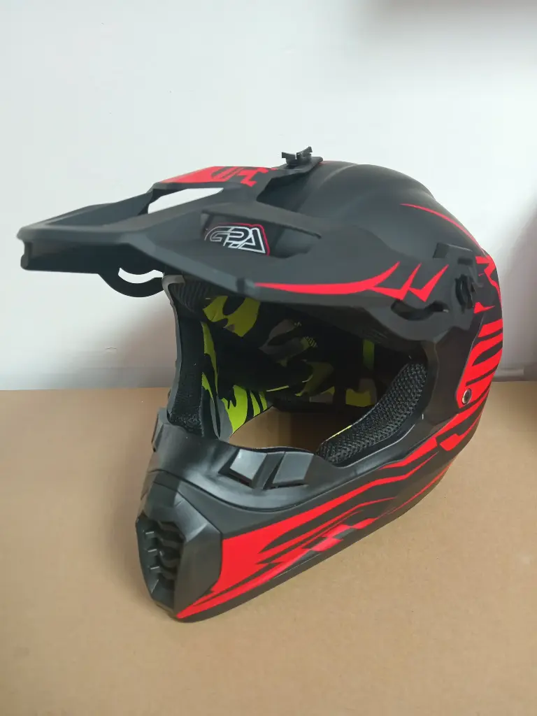 CASCO DE MOTO NEGRO MATE/ROJO TALLA L C/DOT (TM-18036)