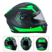CASCO DE MOTO NEGRO CON VERDE (TM-18016V-XXL)