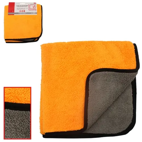 PAÑO DE MICROFIBRA/GRIS-NARANJA 40X40CM 600GSM (LF-6251)