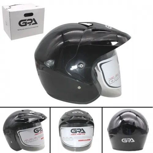 CASCO DE MOTO NEGRO TALLA L CON LOGO GPA  (TM-18032-L)