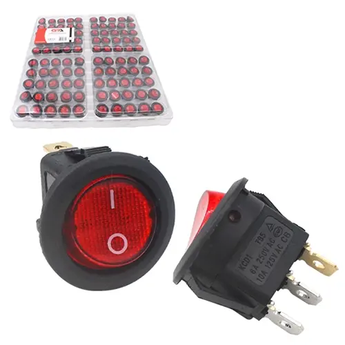 SWITCH CON LUZ ROJA (IRS-101-8C 3/D-R)(LF-15004-R)