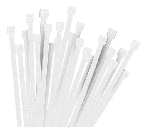 BRIDAS PLASTICAS BLANCAS 100PCS (72105)(72103)
