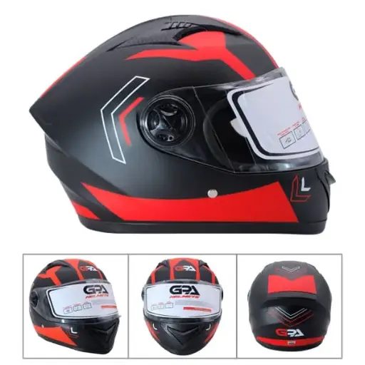 CASCO DE MOTO NEGRO CON ROJO (TM-18016R-L)
