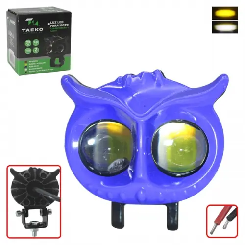  LUZ LED TIPO BUHO AZUL P/MOTO 20W 9-80V 2000LM 7.0X5.5X4.5CM W/Y CON FLASH (TM-1331-AZ)