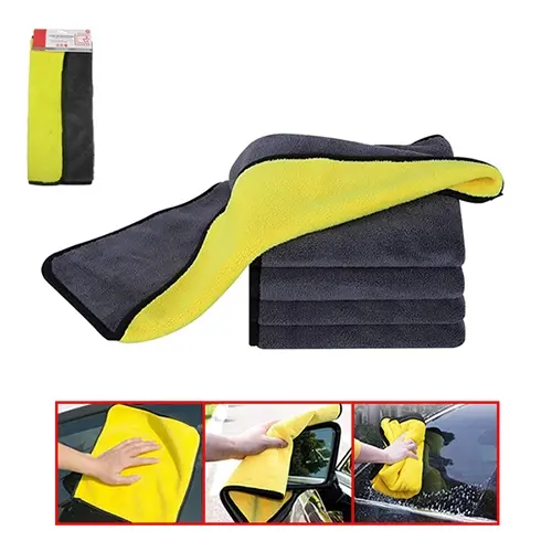  PAÑO DE MICROFIBRA GRIS-AMARILLO 40X40CM 600GSM (LF-6251-GAM)