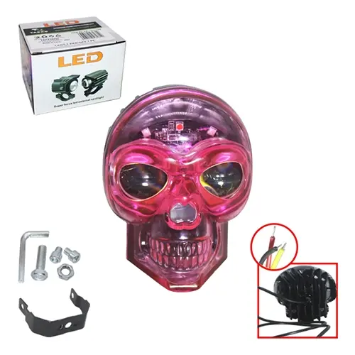  LUZ DIRECCIONAL CALAVERA CON STROBE ROJO (TM-1353-R)