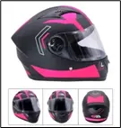 TM-18016RD-XL  Casco de Moto ABS Negro con Rosado 