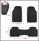 Alfombra PVC Negro 3PZA SET 2F:72X42.5 (LF-16028)