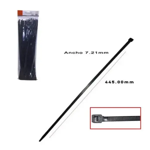 GRAPAS PLASTICAS NEGRA 7.21X445MM 100PZAS/SET (LF-3315 )