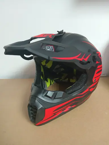 CASCO DE MOTO NEGRO MATE/ROJO TALLA L C/DOT (TM-18036)