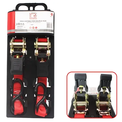 SOGA AJUSTABLE P/EQUIPAJE ROJA 2PZAS 3MX1" (LF-1565)