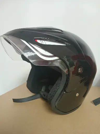 CASCO DE MOTO NEGRO TALLA M CON LOGO GPA (TM-18032-M)