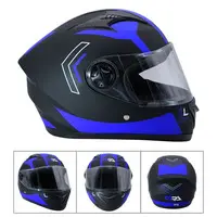 CASCO DE MOTO NEGRO CON AZUL (TM-18016AZ-XL)