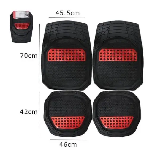 Alfombra de caucho negra y roja (LF-5158-NR)