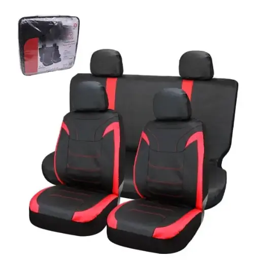 FORRO P/ASIENTO NEGRO/ROJO 8PZAS (16-6139-NR)