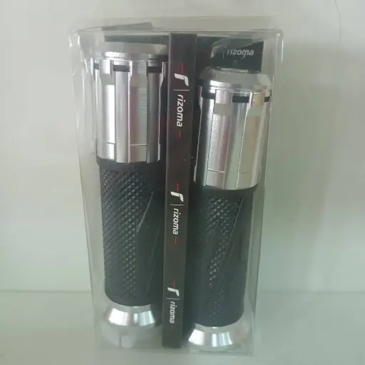 PUNO PARA MOTO PLATEADO/NEGRO (RIZOMA)