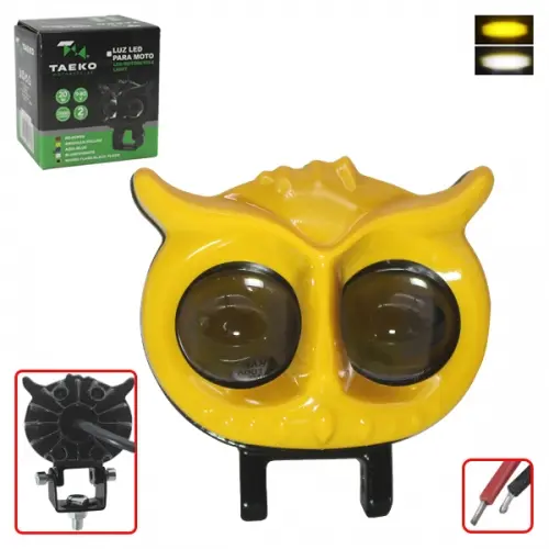 LUZ LED TIPO BUHO AMARILLO P/MOTO 22W 9-80V 2000LM 7.0X5.5X4.5CM W/Y CON FLASH (TM-1331-AM)