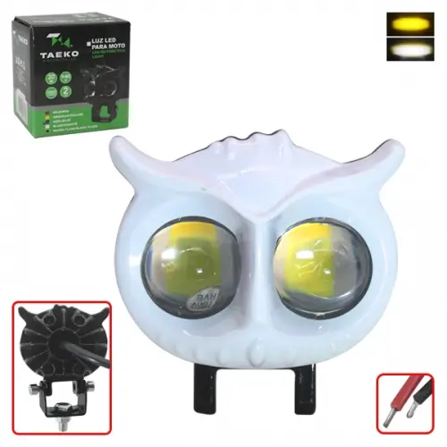 LUZ LED TIPO BUHO BLANCO P/MOTO 20W 9-80V 2000LM 7.0X5.5X4.5CM W/Y CON FLASH (TM-1331-B)