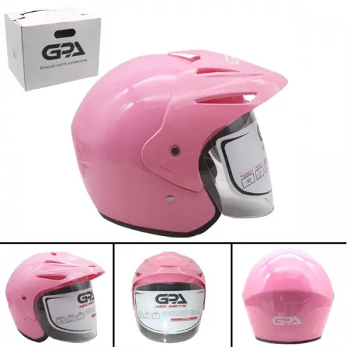 CASCO DE MOTO ROSADO TALLA M CON LOGO GPA (TM-18035-M)