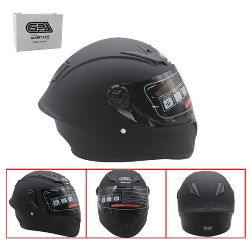 CASCO DE MOTO P/NIÑO NEGRO MATE-VISOR OSCURO (TM-18044-N)