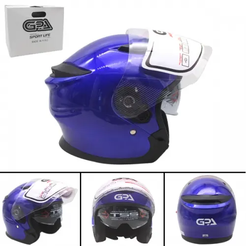 CASCO DE MOTO AZUL DOBLE VISOR (TM-18045-AZ-L)