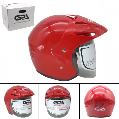 CASCO DE MOTO ROJO TALLA L CON LOGO GPA (TM-18034-L)