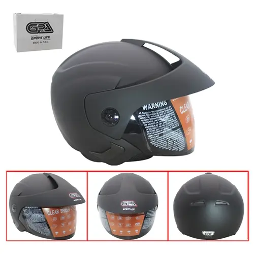 CASCO DE MOTO NEGRO MATE VISOR OSCURO DOT (TM-18048-L)